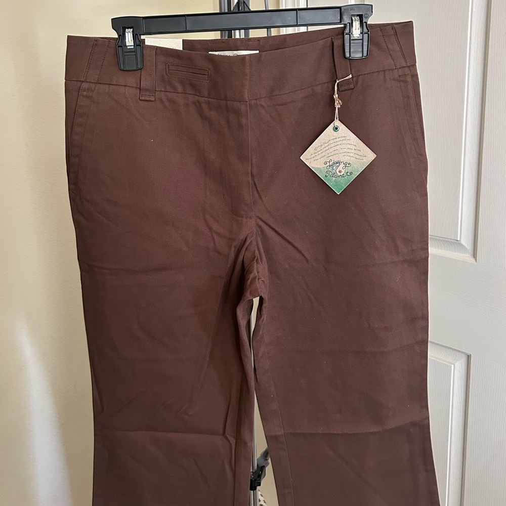 Dark Brown Flare khaki pants Size:8  NWT